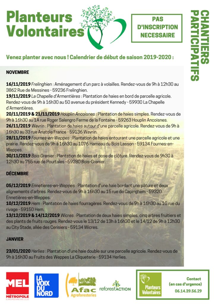 Saison de plantation 2019 – 2020… TOP DEPART !